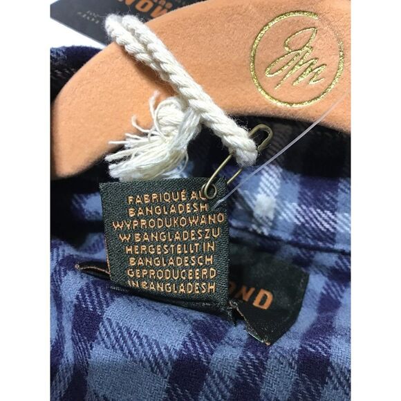 Blue Plaid Flannel Shirt Men's S - Picture 9 of 9